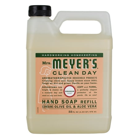 Mrs. Meyer's Clean Day Hand Soap Liquid, Geranium, 33 fl oz