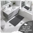 thumbnail image 2 of Alfombra de baño Yimobra, grande, antideslizante, lavable, 90 x 60 cm, gris oscuro, 2 of 7