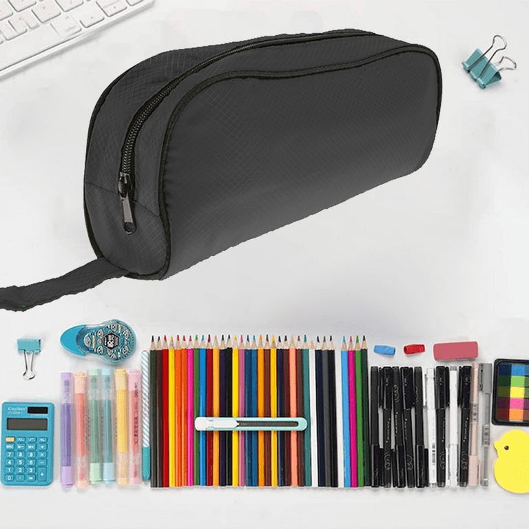 jxfwels 72 Slots Pencil Case Pen Case High Capacity Pens Holder Colored Pencils Organizer Storage for Watercolor Pens Markers - Black