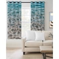 thumbnail image 2 of Ocean Water Ripple Blackout Curtains, Light Blocking Print Window Curtains, Summer Seaside Underwater Scene Thermal Insulated Window Drapes for Living Room Kitchen Cafe 2 Panels, 55"W x 39"L, 2 of 9