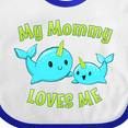 thumbnail image 4 of Inktastic My Mommy Loves Me Cute Narwhal Boys or Girls Baby Bib, 4 of 4