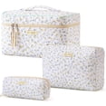 thumbnail image 1 of Bolsa de maquillaje HBSelect acolchada de algodón para viajes, 3 unidades, para mujeres y niñas, 1 of 7