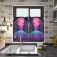 thumbnail image 4 of Yayeee Kitchen Curtains Tier Pair Light Filtering 27"x36" Rod Pocket Short Cafe Window Panel, Night Neon Road, 4 of 7