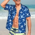 thumbnail image 5 of Lsque Airplanes in the Sky pattern Hawaiian Shirt for Men, Unisex Summer Beach Casual Short Sleeve Button Down Shirts-XX-Large, 5 of 9