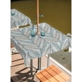 thumbnail image 2 of Outdoor Tablecloth with Umbrella Hole for Patio/Picnic/Party/Camping, Wood Grain Waterproof Table Cloth Square Cover Washable, Vintage Geometric Wooden Planks Brown Green (60"x 60"), 2 of 8