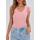 thumbnail image 3 of Remera PRETTYGARDEN Mujer Cuello en V Volados Sin Mangas Rosa Talle S, 3 of 9
