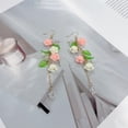 thumbnail image 4 of Elegant Flower Dangle Drop Hook Earrings for Women Acrylic Resin Pink Floral Leaf Long Tassel Chain Dangling Hook Earring Statement Fashion Summer Accessories Jewelry for Her Girlfriend, 4 of 6