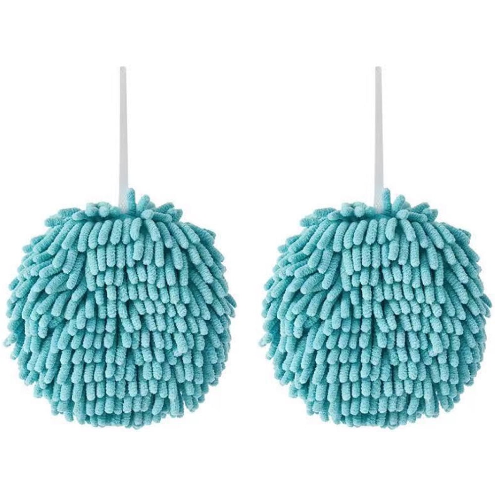 2 Pack Chenille Hand Towels,Kitchen Hand Towels with Loop,Bathroom Hand