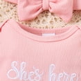 thumbnail image 4 of WOYY Girls Outfits Casual Long Sleeve Romper Jumpsuit Headband Baby Clothes Set, 4 of 4