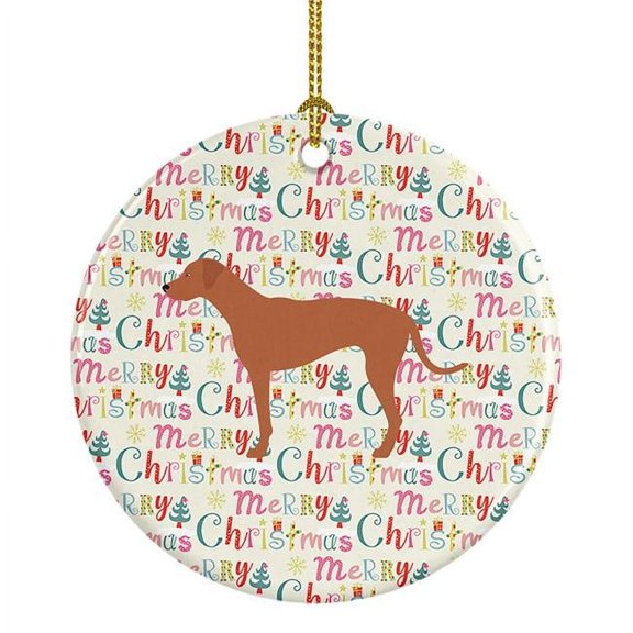 Rhodesian Ridgeback Merry Christmas Ceramic Ornament 2.8 in x 2.8 in