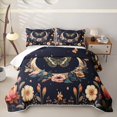 thumbnail image 2 of Homewish Hippie Butterfly Quilt Full, Flower Moon Stars Full Bedspread Sets, 3 Pieces 1 Coverlet and 2 Pillowcases, 2 of 7