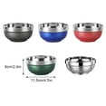 thumbnail image 1 of 10Pcs Stainless Steel Double-Layers Anti-Rust Thermal Bowl Rice Mixing Instant Noodles Container Household Kitchen Utensils Steel Color, 1 of 9