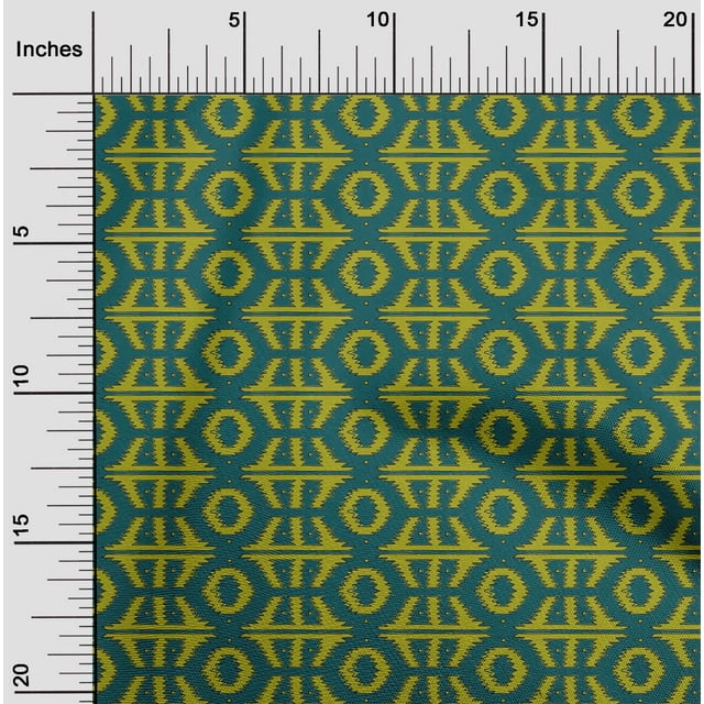 oneOone Cotton Poplin Fabric Geometric Block Print Fabric By Yard 42 Inch Wide