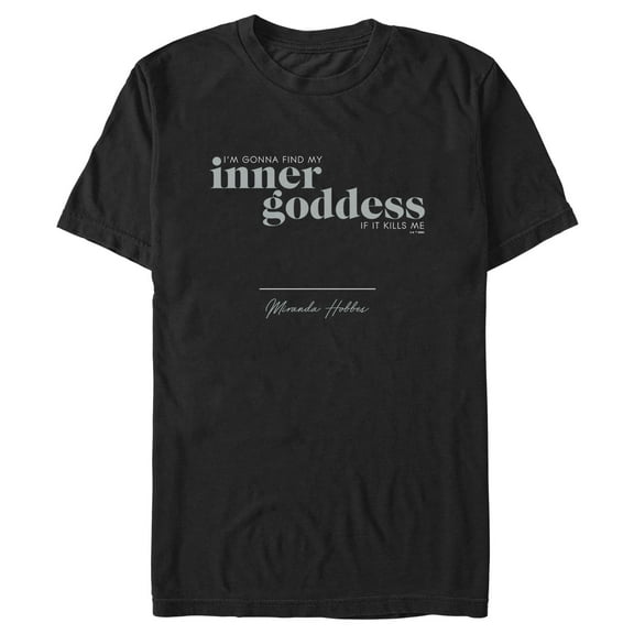 Men's Sex and the City Miranda Find Inner Goddess  Graphic Tee Black 2X Large