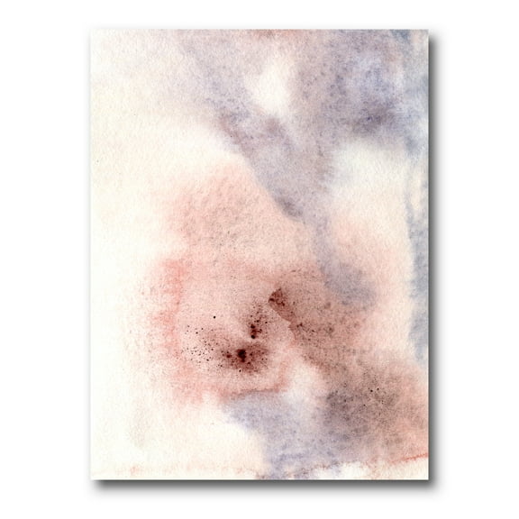 Designart ' Pastel Abstract With Pink Blue Beige and Red Spots ' Modern Canvas Wall Art Print