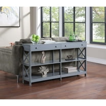 Convenience Concepts Oxford 2 Drawer 60 inch Console Table with Shelves