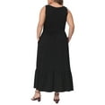 thumbnail image 3 of Agnes Orinda Plus Size Dress for Women Summer Sleeveless Maxi Casual Tie Dress with Pockets, 3 of 5