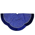 thumbnail image 2 of Northlight 48" Royal Blue and Silver Swirl Christmas Tree Skirt with Scalloped Trim, 2 of 3