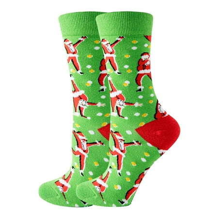 

12-Pack Womens Socks Cartoon Dance Santa Snowman Mid Tube Christmas Tree Socks