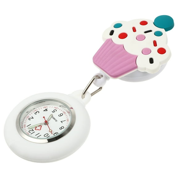 Hemoton  Pocket Watch Large for Women Nursing Watches Nurses Miss White