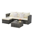thumbnail image 6 of Aukfa Outdoor Patio Furniture Set - L shape Wicker Sectional Sofa with Coffee Table - Beige Cushions, 6 of 8
