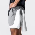 thumbnail image 5 of LYMAYTER S-3XL Men Sweat Shorts Summer Dual-Layer Jogger Shorts Casual Breathable Slim Running Shorts, 5 of 7