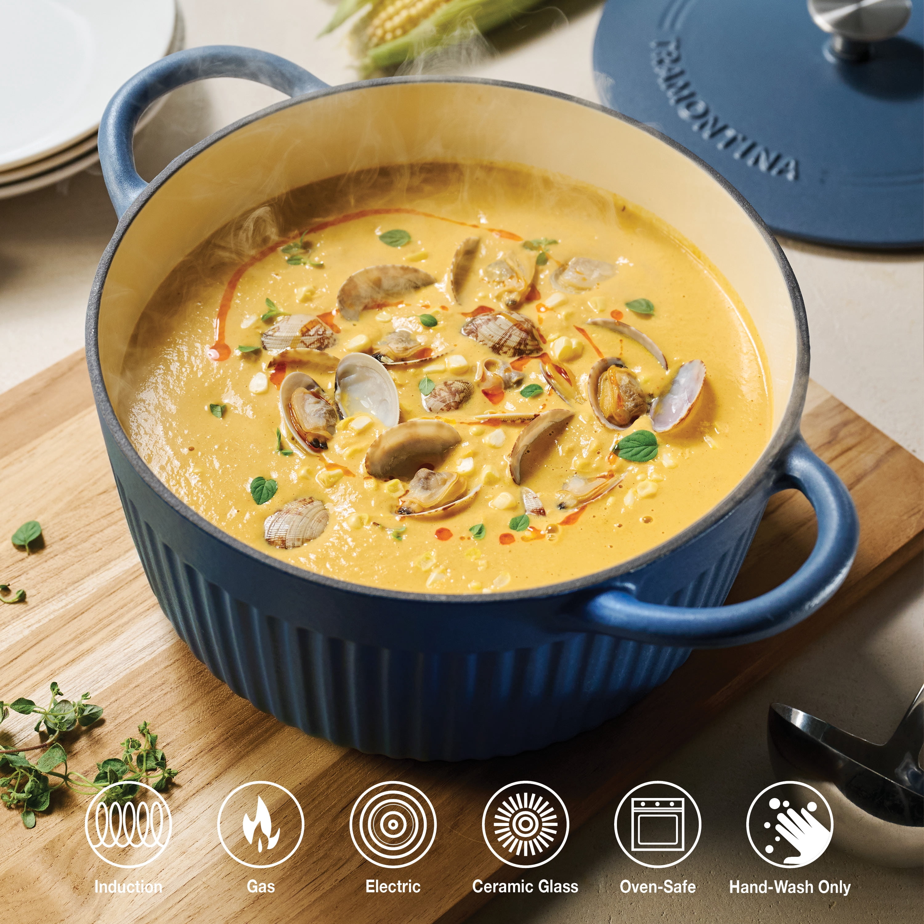 Tramontina Mesa 5.5 Qt Enameled Cast Iron Dutch Oven Blue