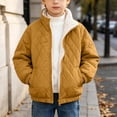 thumbnail image 2 of Boys Winter Quilted Jacket Warm Sherpa Fleece Lined Diamond Stitch Coat,Stand Collar Zip Up Windbreaker with Pockets (Sizes 6-14), 2 of 7