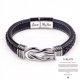 thumbnail image 1 of Pulsera de cuero de acero inoxidable para viajeros de moda europea y americana Pulsera de acero inoxidable con giro magnético lovemyson para hombre, 1 of 6
