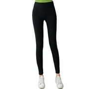 Enowshop Thick Slim Cashmere Warm Pants for Women High Waist Tight Bottom Pant Winter Supply