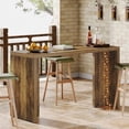thumbnail image 6 of Finmind Home Bar Unit, 55.12-Inch Bar Table with a Spacious Tabletop, Modern Freestanding Mini Bar for Home Kitchen, Brown, 6 of 8