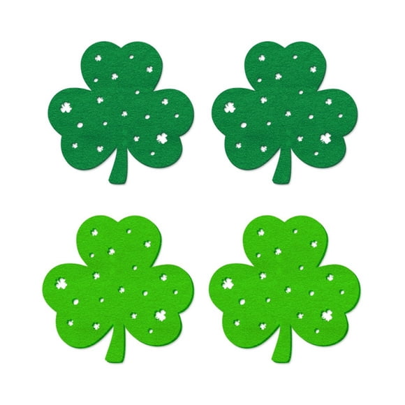 Aufmer Irish Festival Placemats, Cutout Cloth Table Arrangement Set of 4, Holiday Party Supplies, Traditional Celtic Design Place Mats, Waterproof Dining Table Decor, Spring Celebration