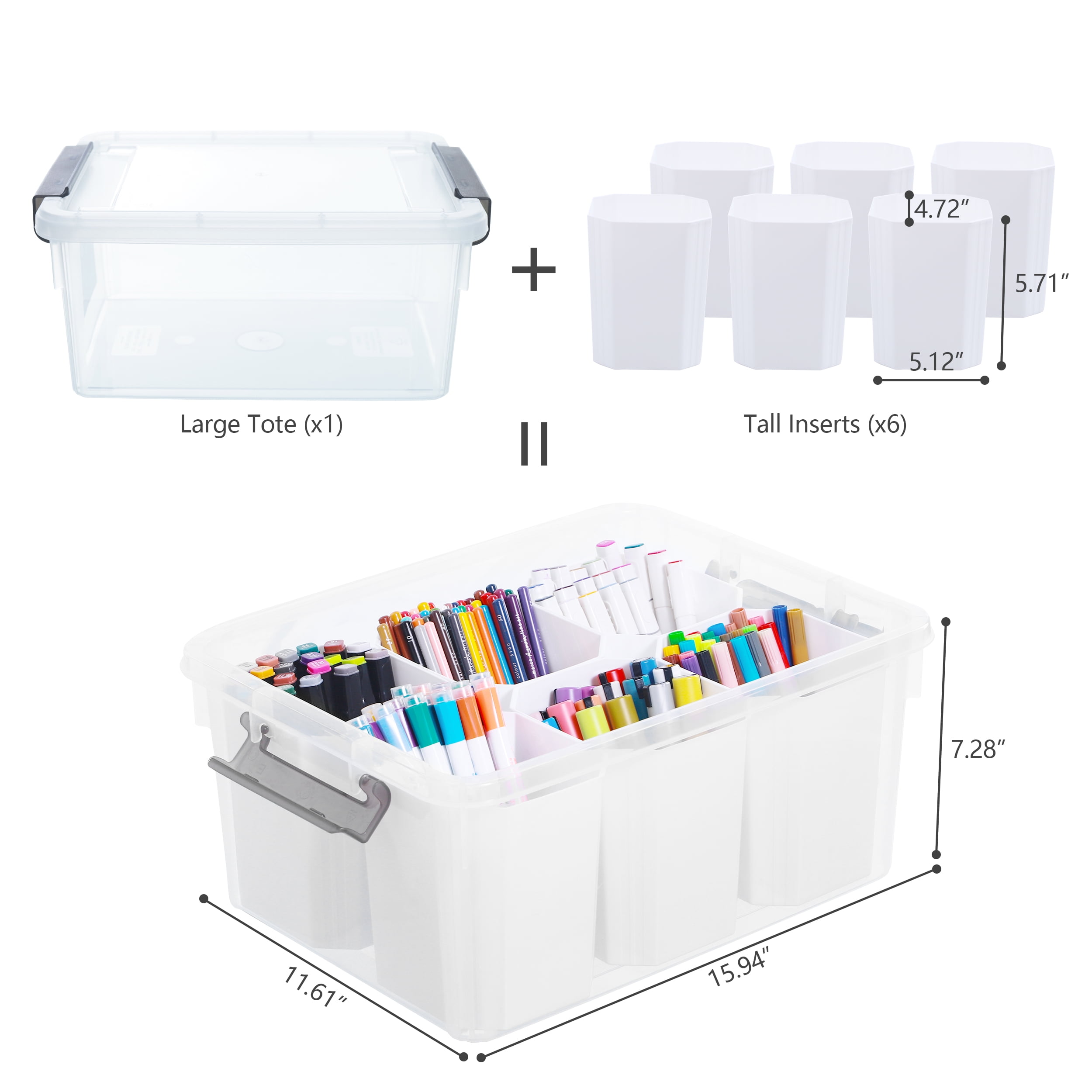 Citylife 32 QT Stackable Toy Storage with Building Baseplate Lid and  Removable Tray Tool Box Organizer Storage Bins with Lids for Organizing  Lego
