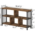 3 Tier Open Book Shelf, Wood and Metal 5 Cube Storage Organizer, Modern