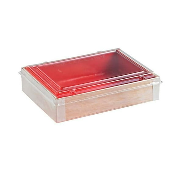 PacknWood 210SAMRED120 Wooden Folding Box With Red Shiny Interior - 24 Oz. Pack Of 100