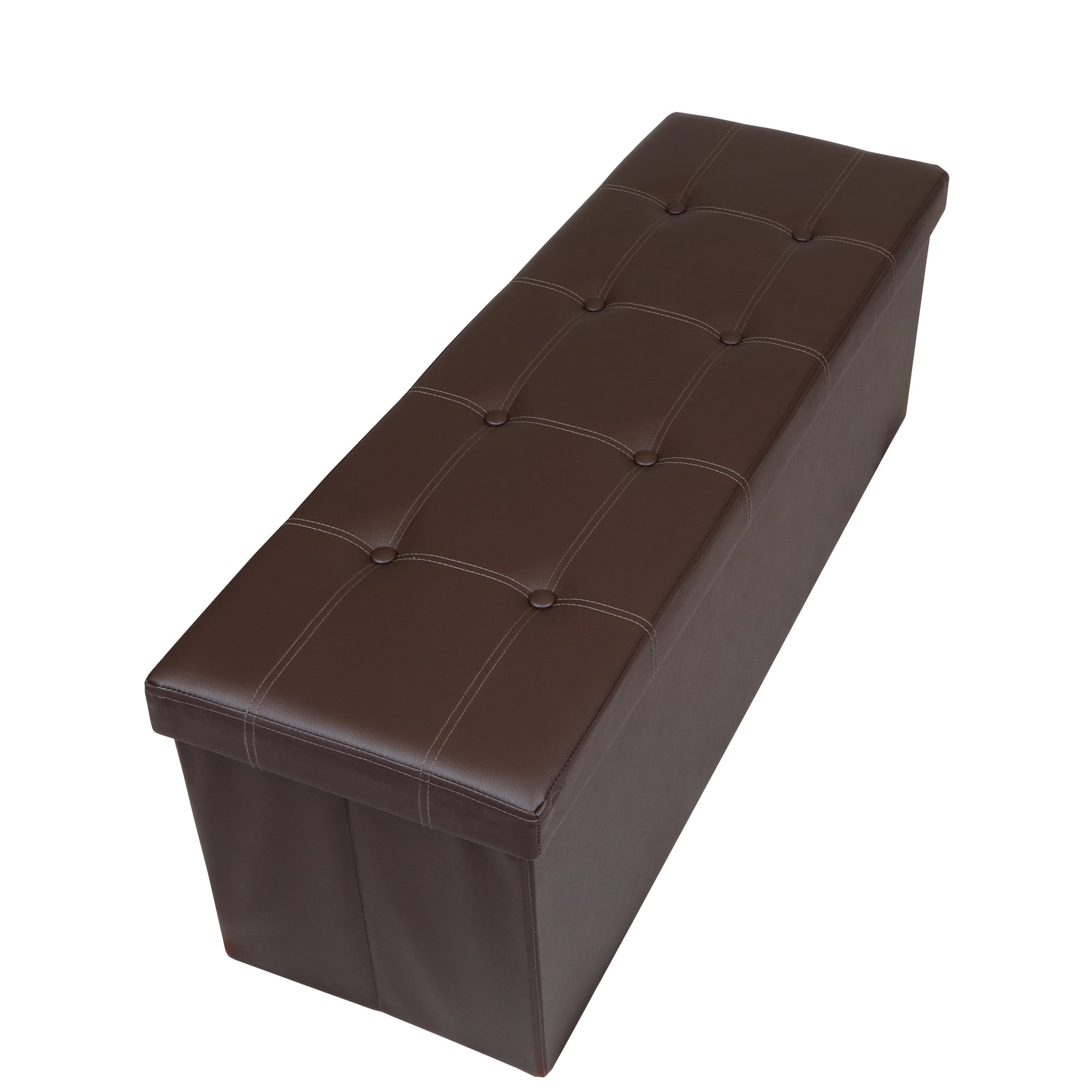 Otto & Ben 45" Button Design Memory Foam Folding Storage Ottoman Bench