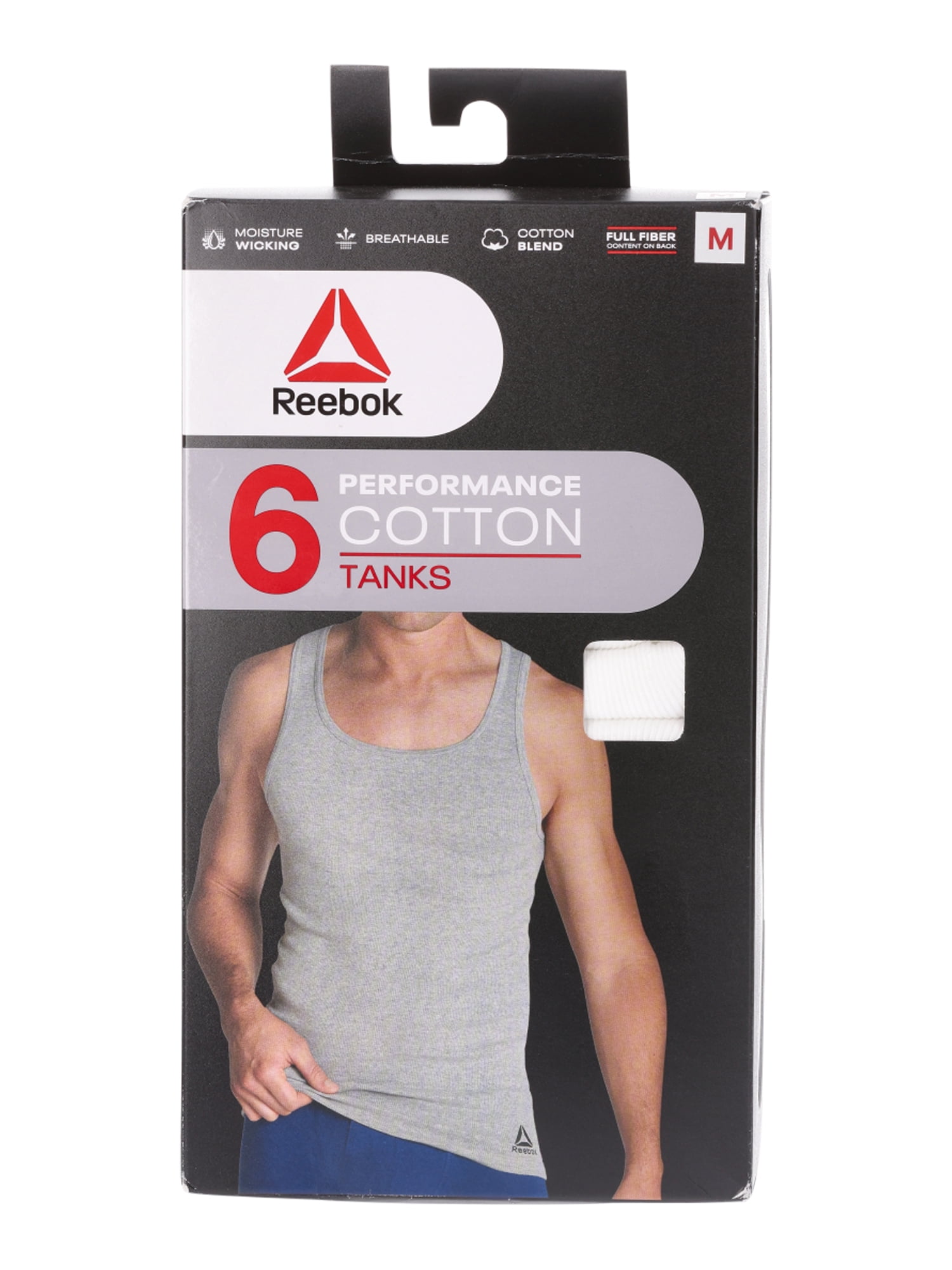 Reebok Men's Performance Cotton Tank Top, 6-Pack, Sizes S-2XL