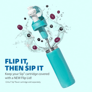 Cirkul 26oz StrawSip Flip Water Bottle, Stainless Steel, Double Wall Insulated, Pacific (Blue)
