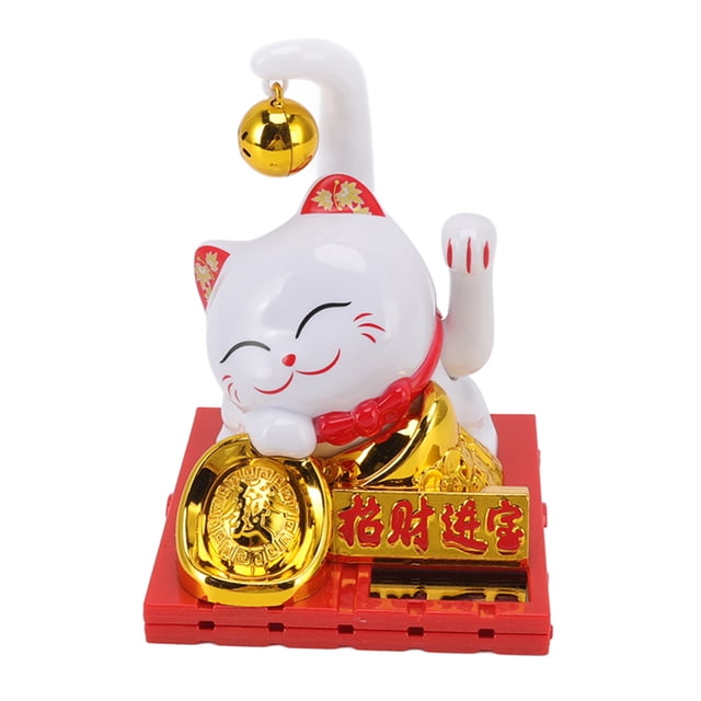Solar Lucky Cat, Plásstico Fortune Cat Buena Suerte Buen Significado Para El Dormitorio