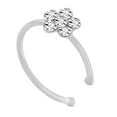 thumbnail image 4 of Naierhg Women Fashion Rhinestone Inlaid Flower Shape Nose Ring Body Piercing Jewelry Red, 4 of 5