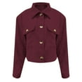 thumbnail image 7 of Lenpel Cropped Jackets for Women Long Sleeve Button down Corduroy Jackets Fall Fashion Coat Trendy for, 7 of 7