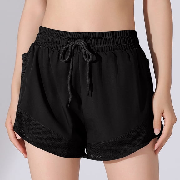 Uaswgudfs Athletic Shorts for Women High Waisted with Pockets Lined Running Workout Shorts