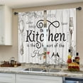 thumbnail image 4 of Farmhouse Kitchen Curtains Rustic Vintage Country Wooden Board Short Small Fork and Spoon Rod Pocket Farm Retro Wood Funny Printed Bedroom Living Room Treatment Fabric 2 Panels 26Wx36H Inch, 4 of 6