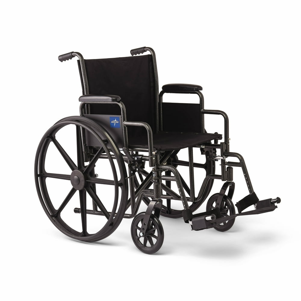 Medline Durable Steel Wheelchair with FlipBack DeskLength Arms, Swing