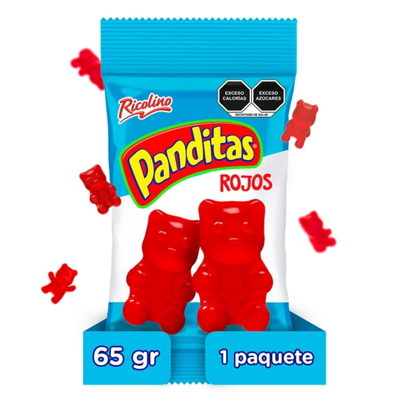 Gomitas Ricolino Panditas rojos sabor fresa 65 g