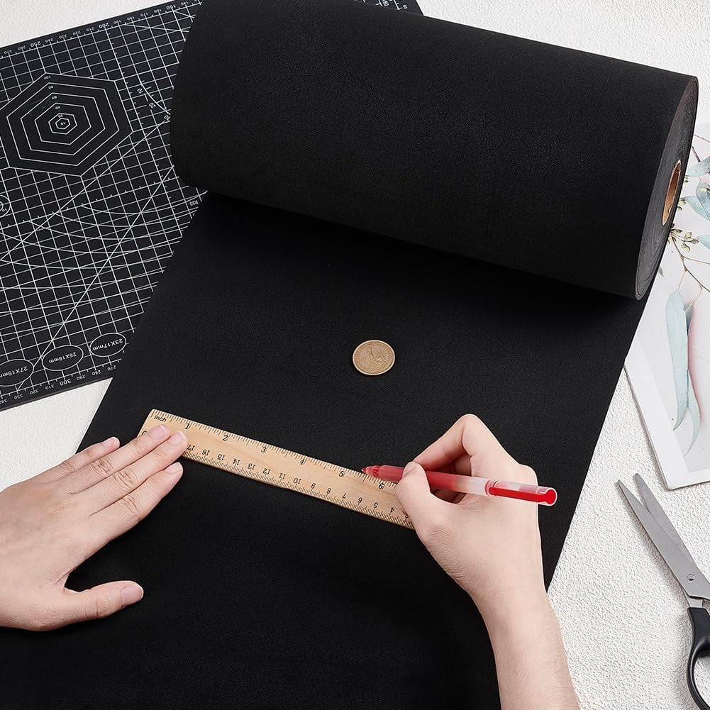 1 Roll EVA Foam Roll 3mm Thick EVA Foam Sheet for Crafts Cosplay Modeling Costume Black Foam Sheets 3D Embroidery Craft Foam