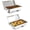 Full Pan 2 Pack Silver, variant on 2 Pack 9QT Electric Chafing Dish Buffet Warmers, Stainless Steel Chafers with 3 One-Third-Size Pans Each, 400W Heating and Digital Temperature Control