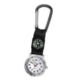 thumbnail image 5 of Reloj de montañismo con brújula, reloj de bolsillo para enfermera, diseño de mosquetón, relojes de moda sencillos (negro), 5 of 5