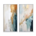 thumbnail image 2 of Designart "Vintage Solitude Blue Abstract Painting I" Abstract Painting Framed Wall Art Set Of 2 - Modern White Gallery Wall Frame Set For Home Decor, 2 of 6