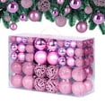 thumbnail image 4 of Shoreew 100 Pcs Christmas Balls Ornaments Plastic Shatterproof Hanging Balls Decoration for Xmas Tree Holiday Home Party Decor, 4 of 7
